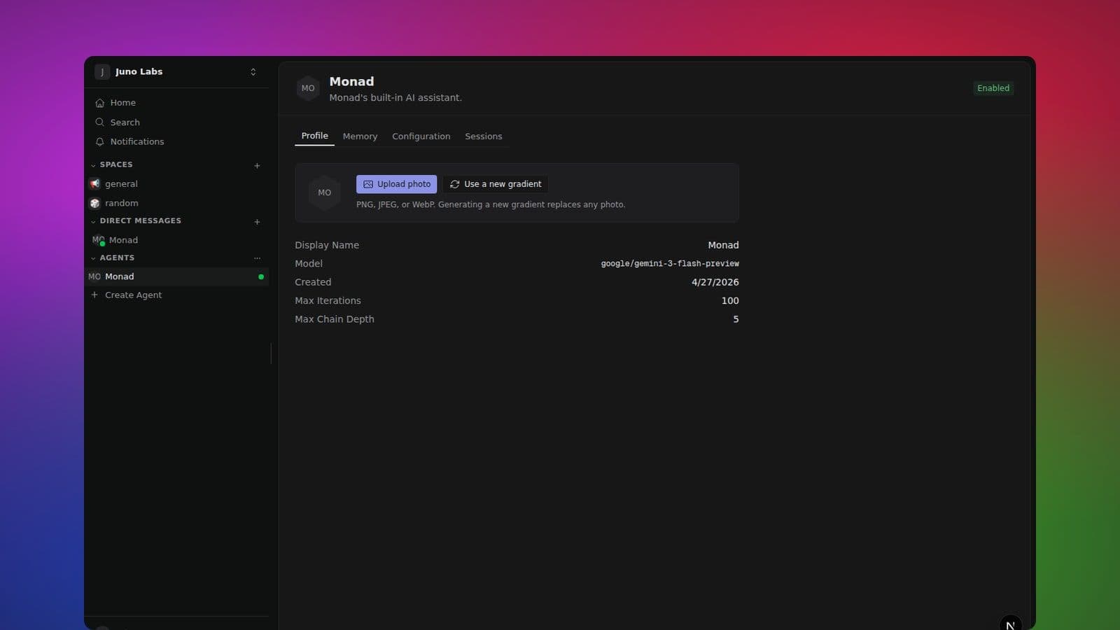 An AI agent replying inline in a thread alongside human teammates