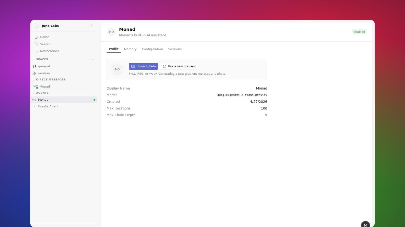An AI agent replying inline in a thread alongside human teammates